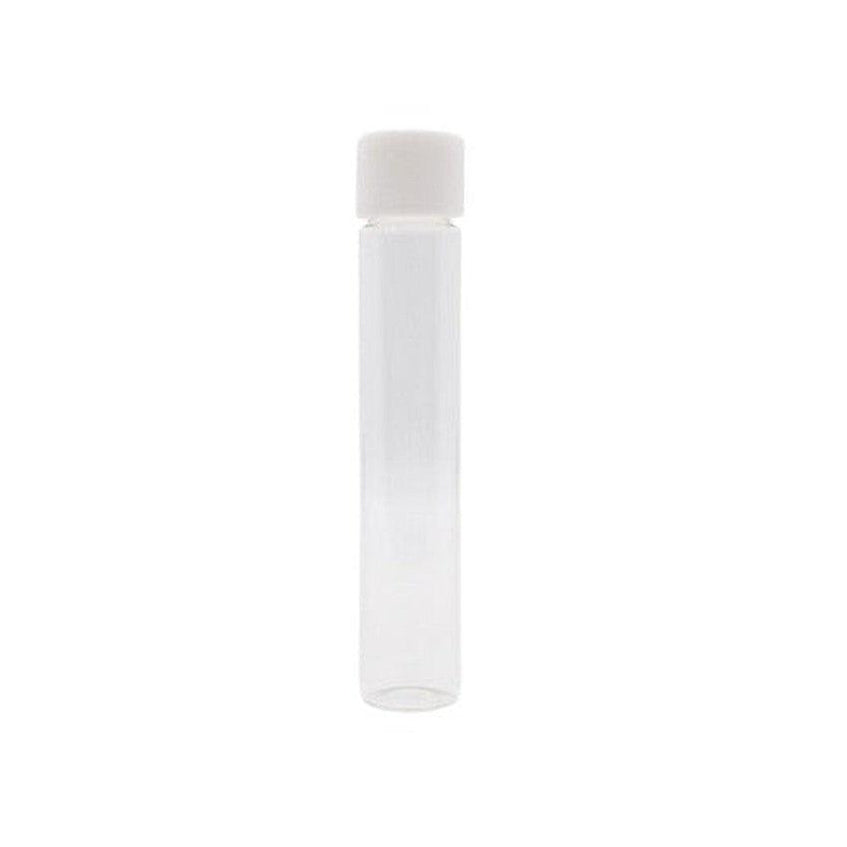 116mm Clear Glass Blunt Tube w/ Plastic White Cap (100 45,000 Coun