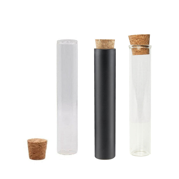 116mm Glass Tube w/ Cork , Printed Sticker, and Application of Sticker Clear or Matte Black-Custom Print Stickers