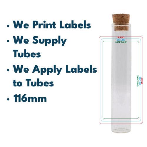 Printed Glass Cork Pre Roll Cannabis Tube