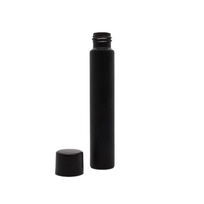 116mm Opaque Matte Black Glass Blunt Tube w/ Plastic Black Child Resistant Cap NOT ON TUBE - (100 - 45,000 Count)-Joint Tubes & Blunt Tubes