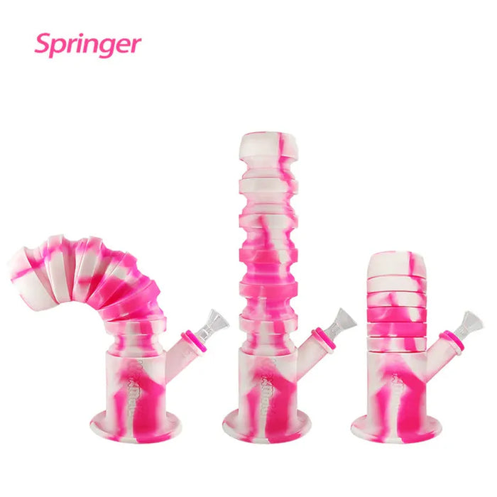 11.6" Waxmaid Springer Collapsible Silicone Water Pipe - Various Colors - (1 Count)-Hand Pipes, Rigs, & Bubblers