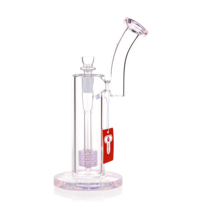 12” Bent Neck Straight Drop Shower Perc Glass Water Pipe - Various Colors - (1 Count)-Hand Pipes, Rigs, & Bubblers