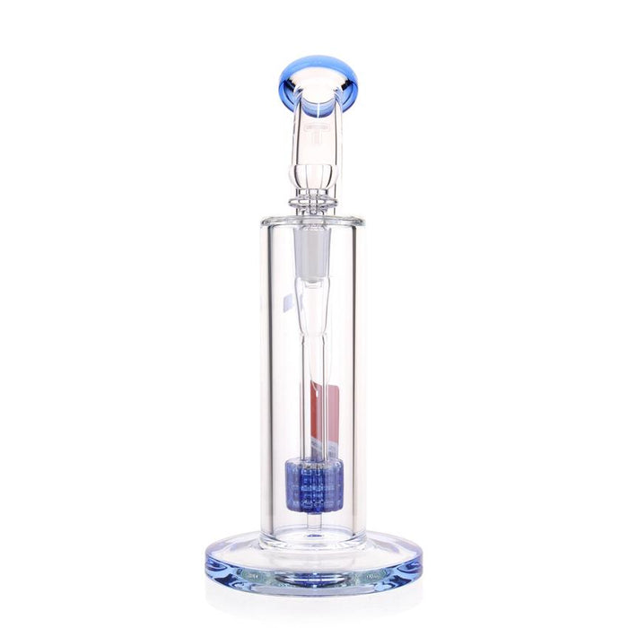 12” Bent Neck Straight Drop Shower Perc Glass Water Pipe - Various Colors - (1 Count)-Hand Pipes, Rigs, & Bubblers