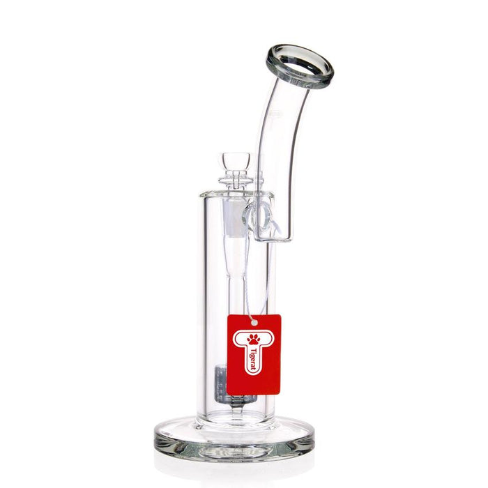 12” Bent Neck Straight Drop Shower Perc Glass Water Pipe - Various Colors - (1 Count)-Hand Pipes, Rigs, & Bubblers