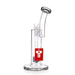 12” Bent Neck Straight Drop Shower Perc Glass Water Pipe - Various Colors - (1 Count)-Hand Pipes, Rigs, & Bubblers