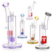 12” Bent Neck Straight Drop Shower Perc Glass Water Pipe - Various Colors - (1 Count)-Hand Pipes, Rigs, & Bubblers