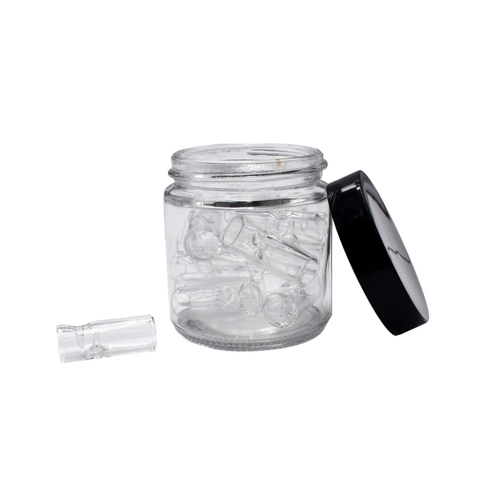 12mm Round Glass Double Pinch Tips - (12 Count)-Hand Pipes, Rigs, & Bubblers