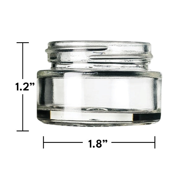 1/2oz Clear Glass Low-Profile Jar with Black Lid - (240 - 24,000 Count)-Glass Jars