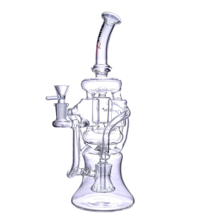 13" Chill glass Cylinder Perc Recycler Waterpipe - Colors May Vary - (1 Count)-Glass Water Pipes