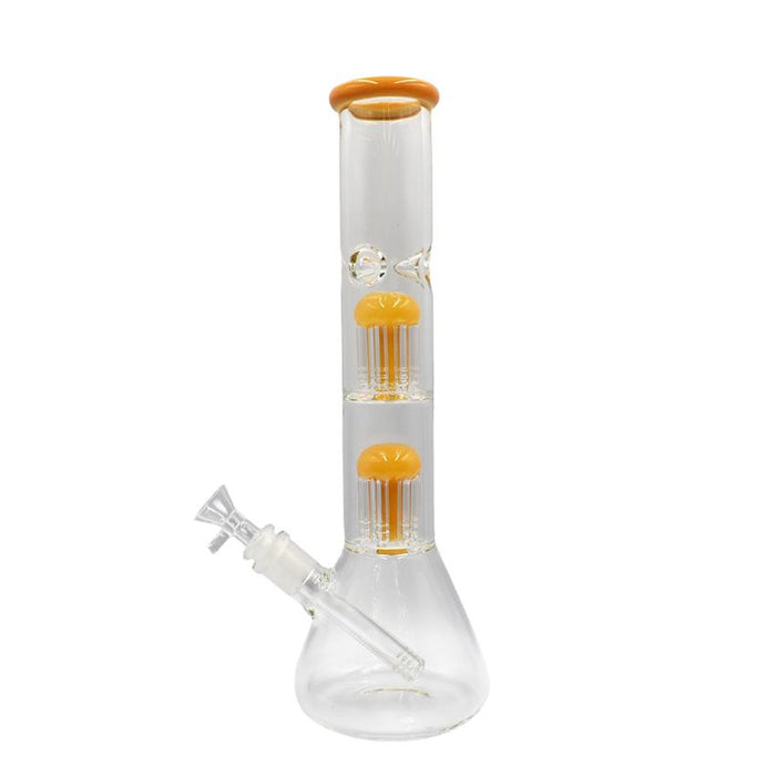 13" Double Tree Arm Perc Beaker Waterpipe - Colors May Vary - (1 Count)-Hand Pipes, Rigs, & Bubblers