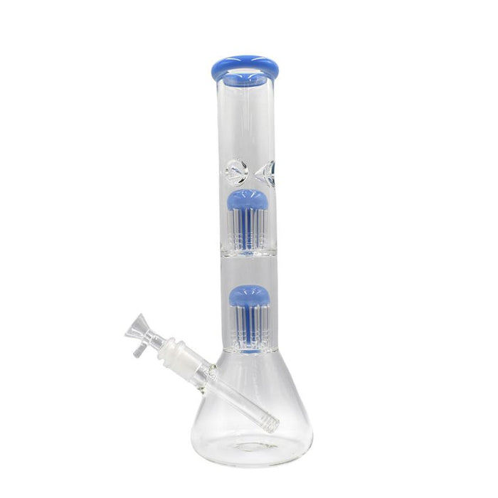 13" Double Tree Arm Perc Beaker Waterpipe - Colors May Vary - (1 Count)-Hand Pipes, Rigs, & Bubblers