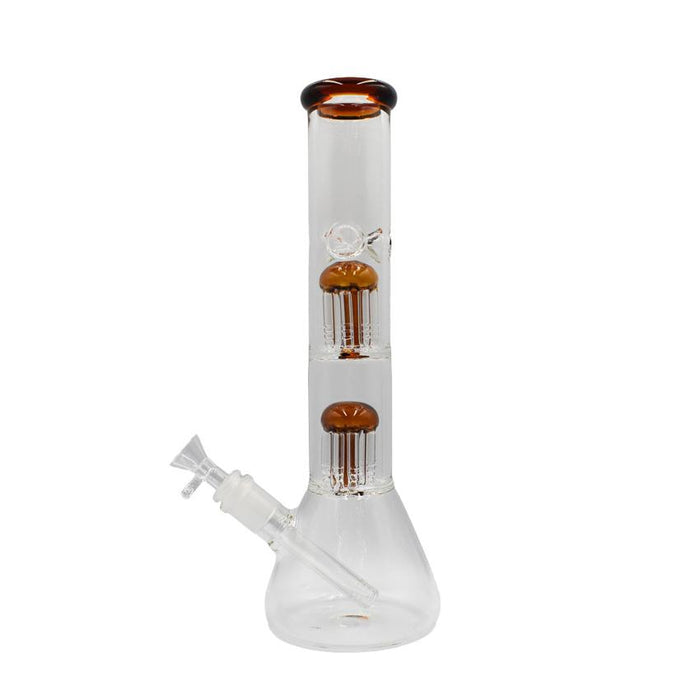 13" Double Tree Arm Perc Beaker Waterpipe - Colors May Vary - (1 Count)-Hand Pipes, Rigs, & Bubblers