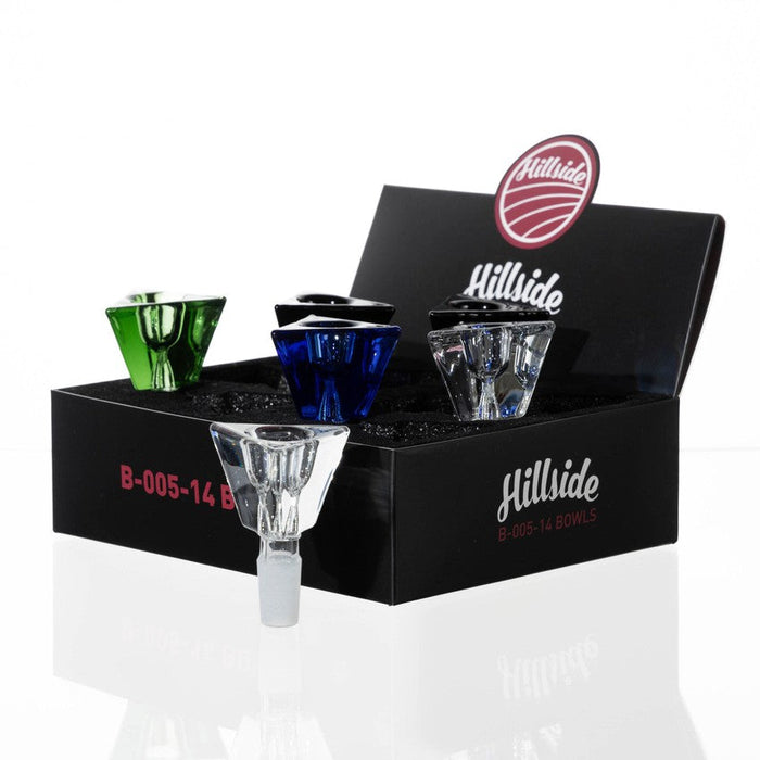 14mm Male Pyramid Bowl Display - Colors May Vary - (6 Count Display)-Hand Pipes, Rigs, & Bubblers