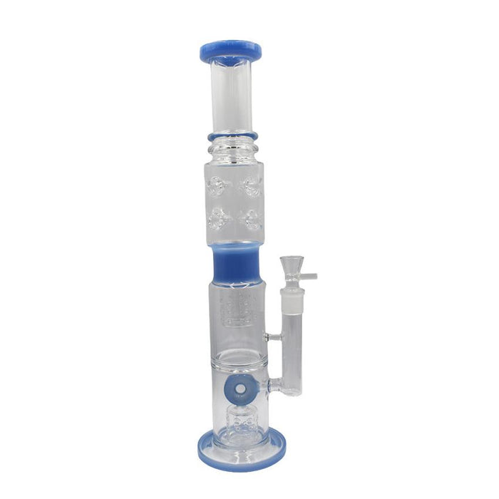 18" Inline Donut Perc Swiss Waterpipe - Colors May Vary - (1 Count)-Hand Pipes, Rigs, & Bubblers