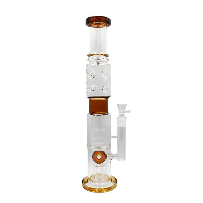 18" Inline Donut Perc Swiss Waterpipe - Colors May Vary - (1 Count)-Hand Pipes, Rigs, & Bubblers