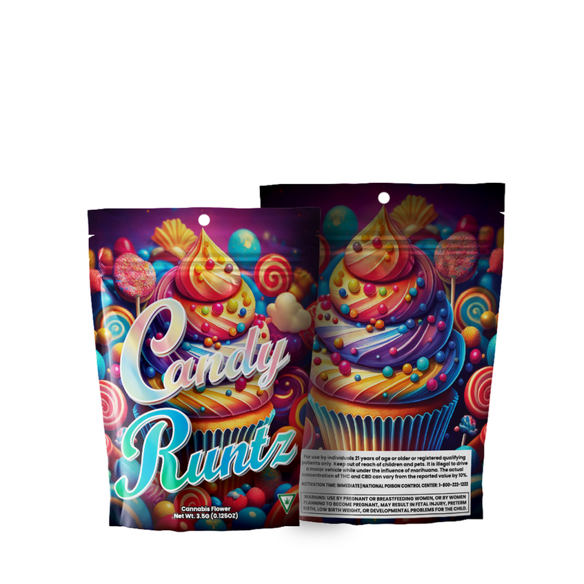 Candy Runtz Shake 1/8 Oz Pre-Designed Strain Bag Candy Runtz Mylar Bag 3.5g β MJ Wholesale