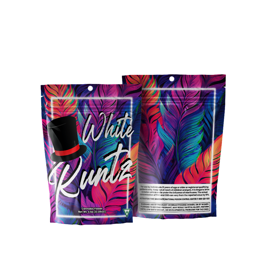 1/8 Oz Pre-Designed Strain Bag White Runtz Mylar Bag 3.5g — MJ