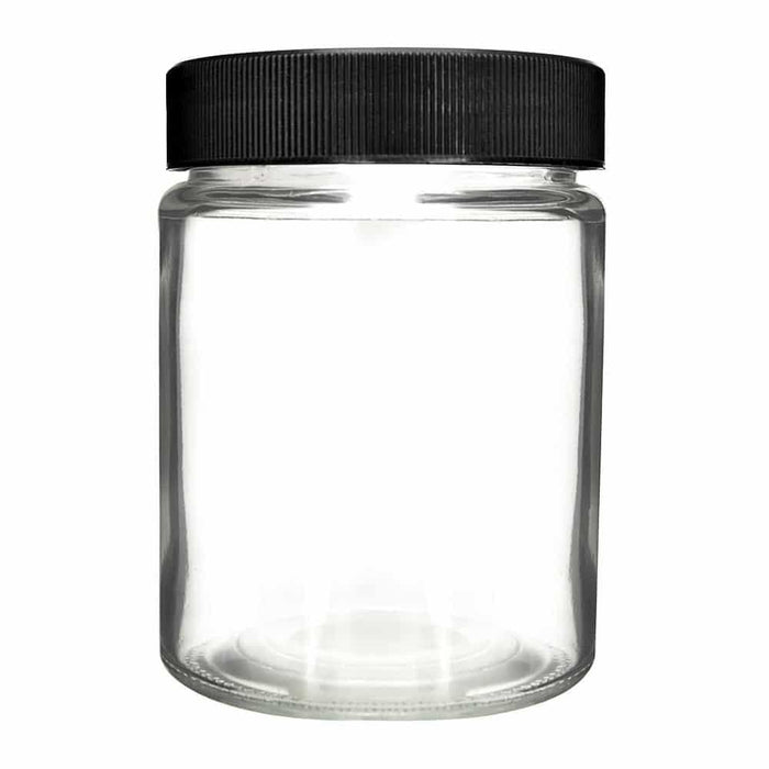 18oz Glass Jar with Black Lid - (24 Count)-Glass Jars