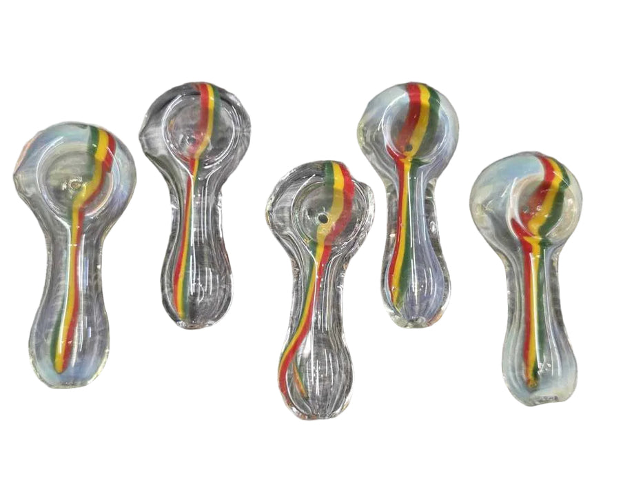 3" Rasta Frit Bowl Top Glass Hand Pipe - (5 Count)-Hand Pipes, Rigs, & Bubblers