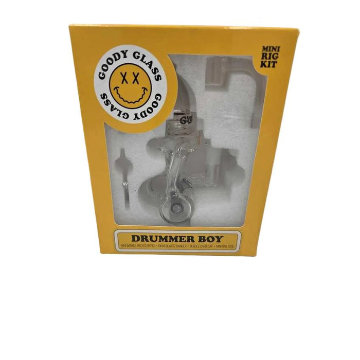 Goody Glass Drummer Boy Mini Rig Kit - Various Colors - (1 Count) Translucent Black-Hand Pipes, Rigs, & Bubblers