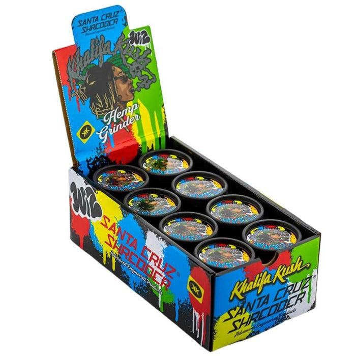 2.125" Santa Cruz Shredder x Wiz Khalifa Medium 2 Piece Hemp Grinder Display - (24 Count Display)-Grinders