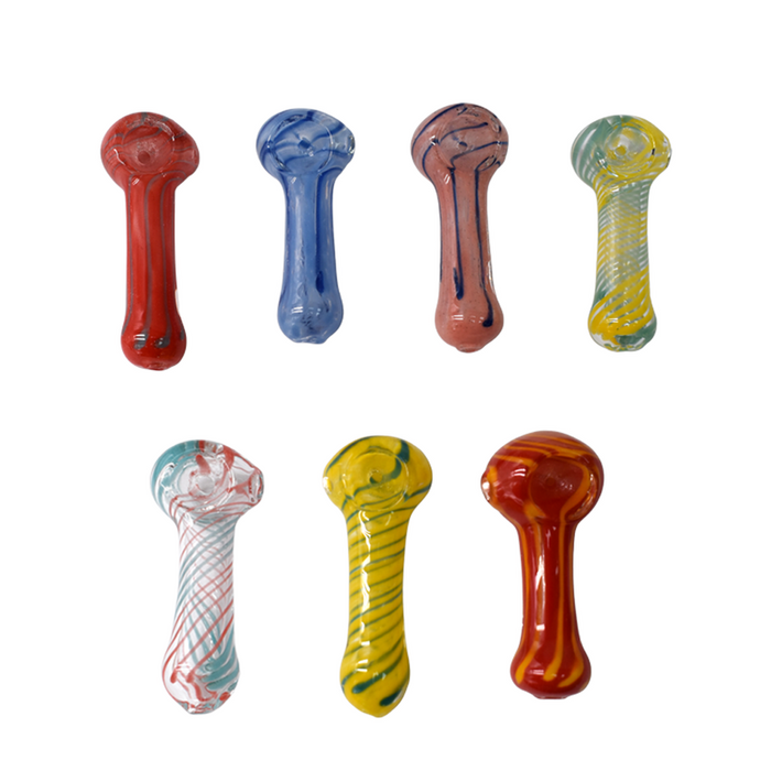 2.5" Rolled Frit Glass Hand Pipe - (1 Count)-Hand Pipes, Rigs, & Bubblers