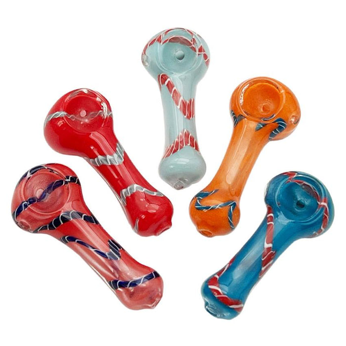 2.5" Twisted Color Art Spoon Pipe - Design And Color May Vary - (2 Count)-Hand Pipes, Rigs, & Bubblers