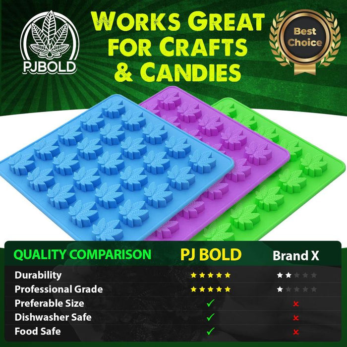 2mL Marijuana Hemp Leaf Silicone Candy Mold – 25 Cavities | Gummies & Chocolates (48 Molds)-Silicone Candy Molds