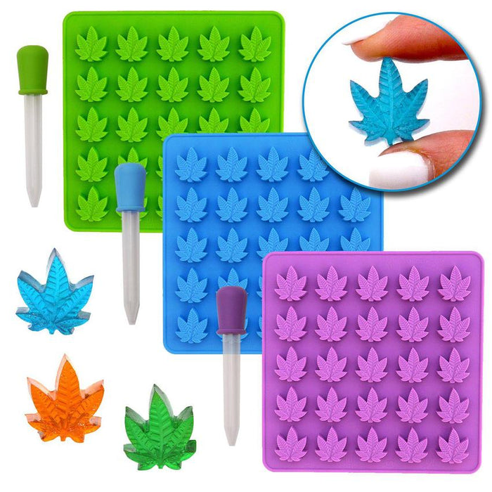 2mL Marijuana Hemp Leaf Silicone Candy Mold – 25 Cavities | Gummies & Chocolates (48 Molds)-Silicone Candy Molds