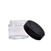 2oz Clear Glass Jar - Black Child Resistant Lids - (200 Count Per Case)-Glass Jars