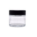 2oz Clear Glass Jar - Black Child Resistant Lids - (200 Count Per Case)-Glass Jars