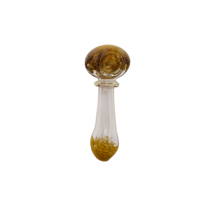 3" 2 Way Frit Art Glass mini spoon Hand Pipe - Color May Vary - (1 Count)-Silicone Hand Pipe