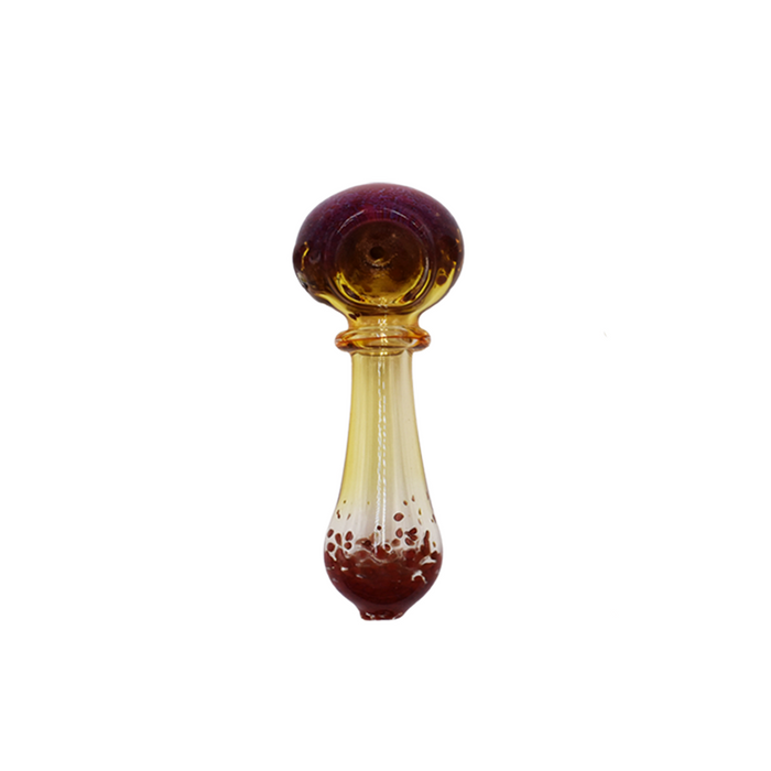 3" 2 Way Frit Art Glass mini spoon Hand Pipe - Color May Vary - (1 Count)-Silicone Hand Pipe