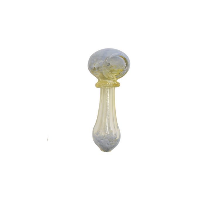3" 2 Way Frit Art Glass mini spoon Hand Pipe - Color May Vary - (1 Count)-Silicone Hand Pipe