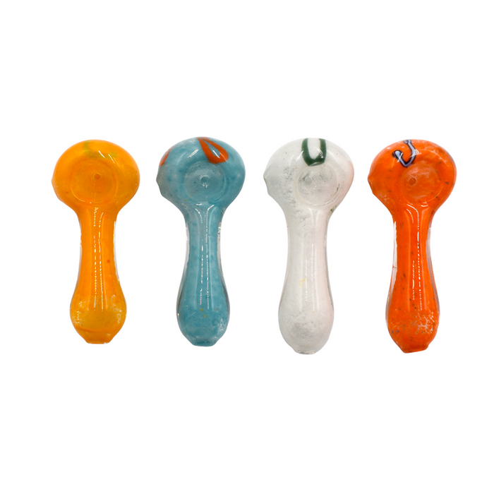 3" Black Swirl Bowl Hand Pipe Colors May Vary - (1 Count)-Hand Pipes, Rigs, & Bubblers-MJ Wholesale