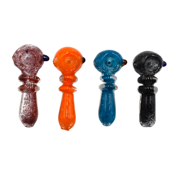 3" Broken Frit Hand Pipe Colors May Vary - (1 Count)-Hand Pipes, Rigs, & Bubblers-MJ Wholesale