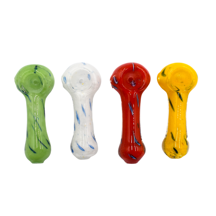 3" Colored Blast Frit Hand Pipe Colors May Vary - (1 Count)-Hand Pipes, Rigs, & Bubblers-MJ Wholesale
