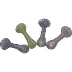 3" Frit And Head Art Hand Pipe - Design May Vary - (1 Count)-Hand Glass, Rigs, & Bubblers