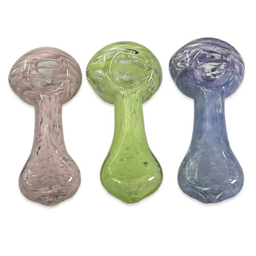 3" Frit And Head Art Hand Pipe - Design May Vary - (1 Count)-Hand Glass, Rigs, & Bubblers