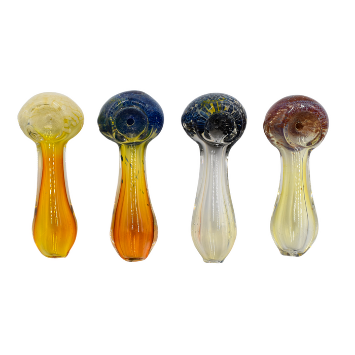 3" Frit Bowl Fumed Hand Colors May Vary - (1 Count)-Hand Pipes, Rigs, & Bubblers-MJ Wholesale