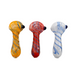 3" Over Lay Swirl Hand Pipe Colors May Vary - (1 Count)-Hand Pipes, Rigs, & Bubblers-MJ Wholesale