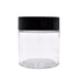 3 oz Clear Glass Jar With Glossy Black Child Resistant Lid - (100 Count)-Glass Jars