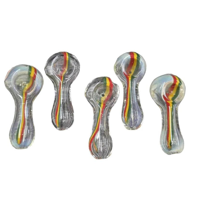 3" Rasta Frit Bowl Top Glass Hand Pipe - (5 Count)-Hand Pipes, Rigs, & Bubblers