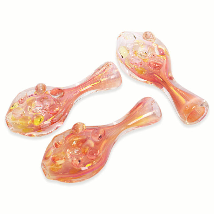 3" Round Chillum With Glass Knobs - Design May Vary - (5 Count)-Hand Pipes, Rigs, & Bubblers