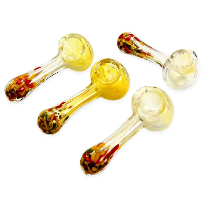 3" Spoon Rasta Hand Pipe - Design And Color May Vary - (4 Count)-Hand Pipes, Rigs, & Bubblers