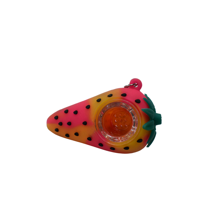 3" Strawberry Silicone Hand Pipe - Color May Vary - (1, 3 OR 6 Count) 1 Count-
