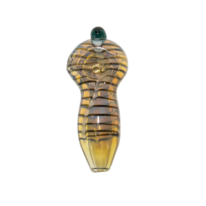 3″ Sultan Yellow Striped Fumed Glass Hand Pipe - (1 Count)-Hand Pipes, Rigs, & Bubblers