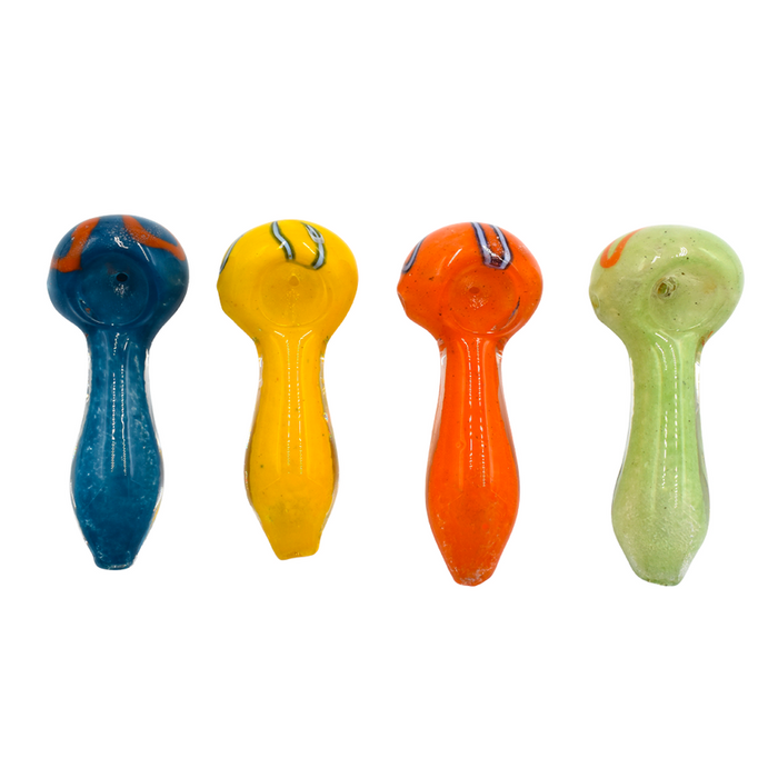 3" Swirl Bright Hand Pipe Colors May Vary - (1 Count)-Hand Pipes, Rigs, & Bubblers-MJ Wholesale