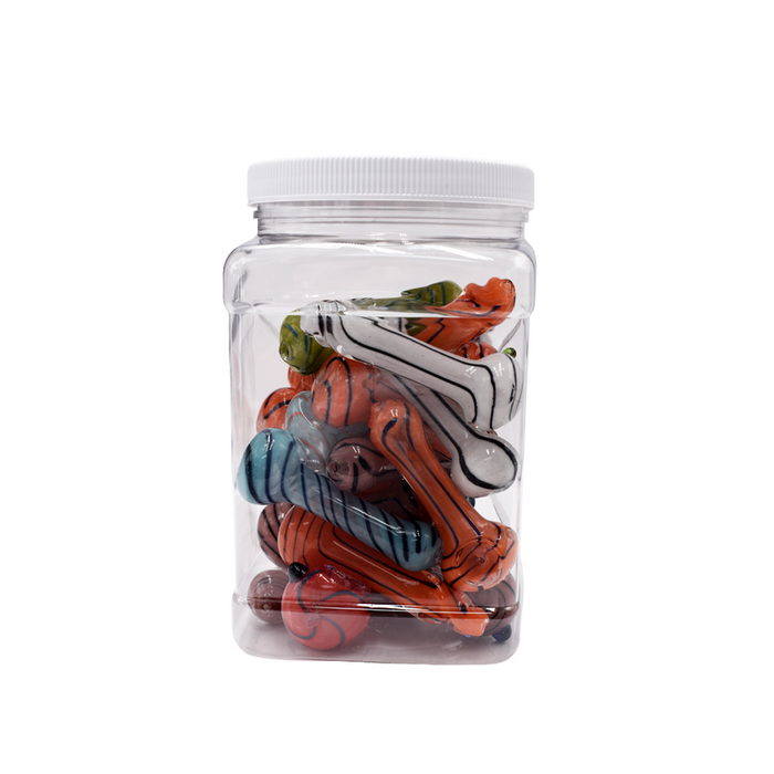 3" Swirled Frit Glass Hand Pipe - (25 Count)-Hand Pipes, Rigs, & Bubblers