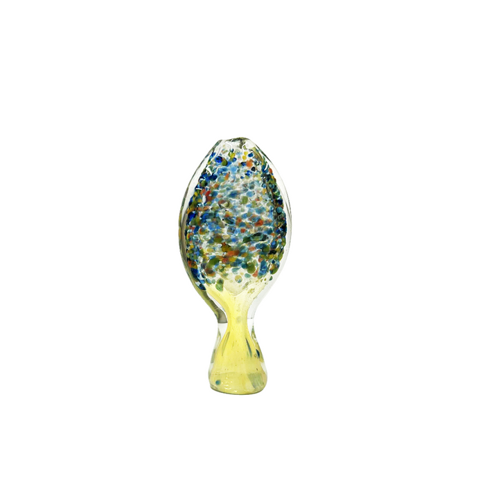 3" Wide Frit Chillum Glass Hand Pipe - (1 Count)-Hand Pipes, Rigs, & Bubblers